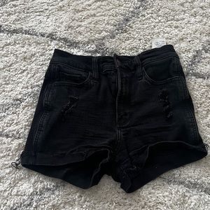 black jean shorts